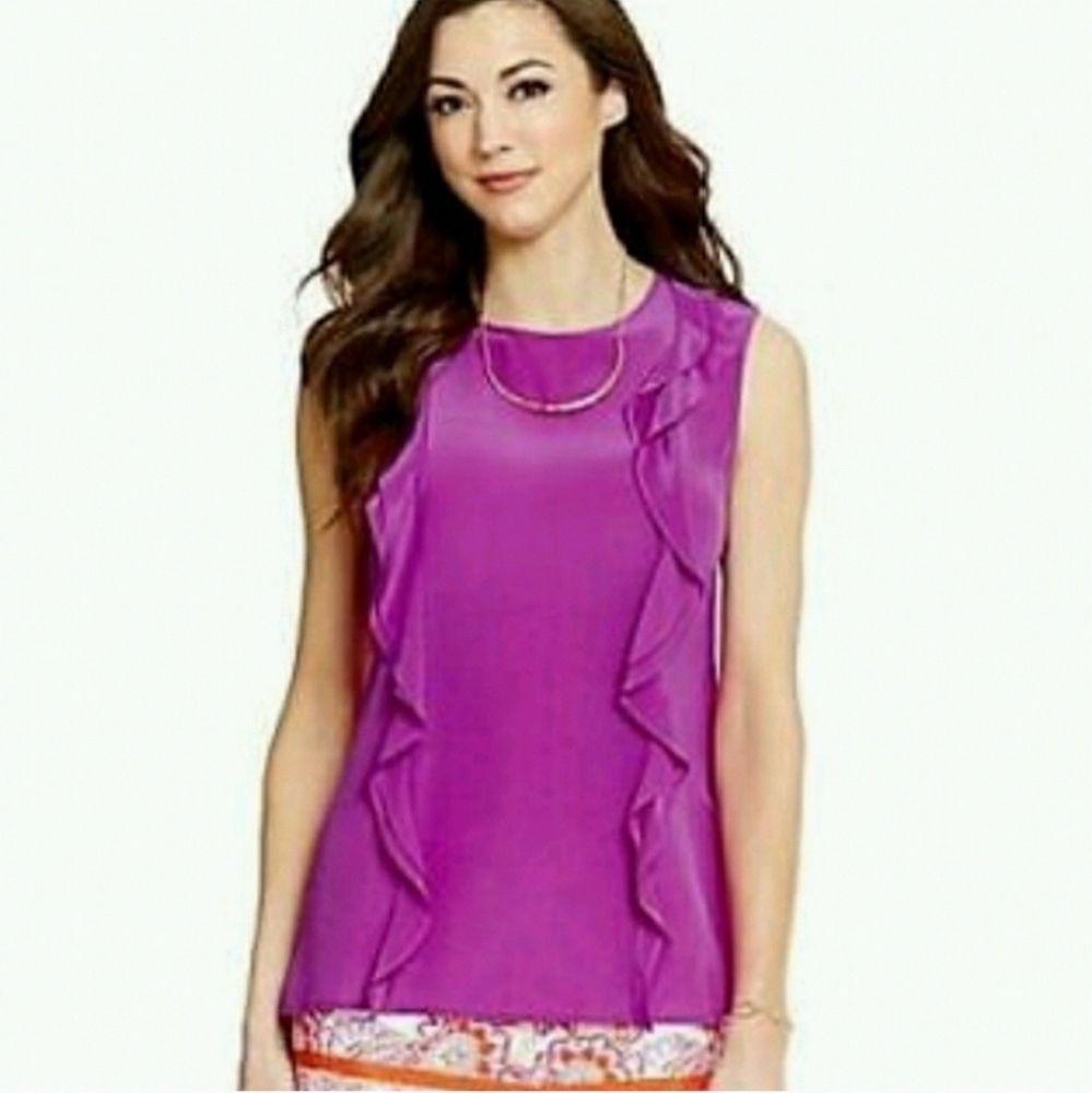 Antonio Melani silk ruffle top